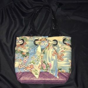 BIRD & FLORAL Print Cloth Purse/Bag~Unbranded Tote